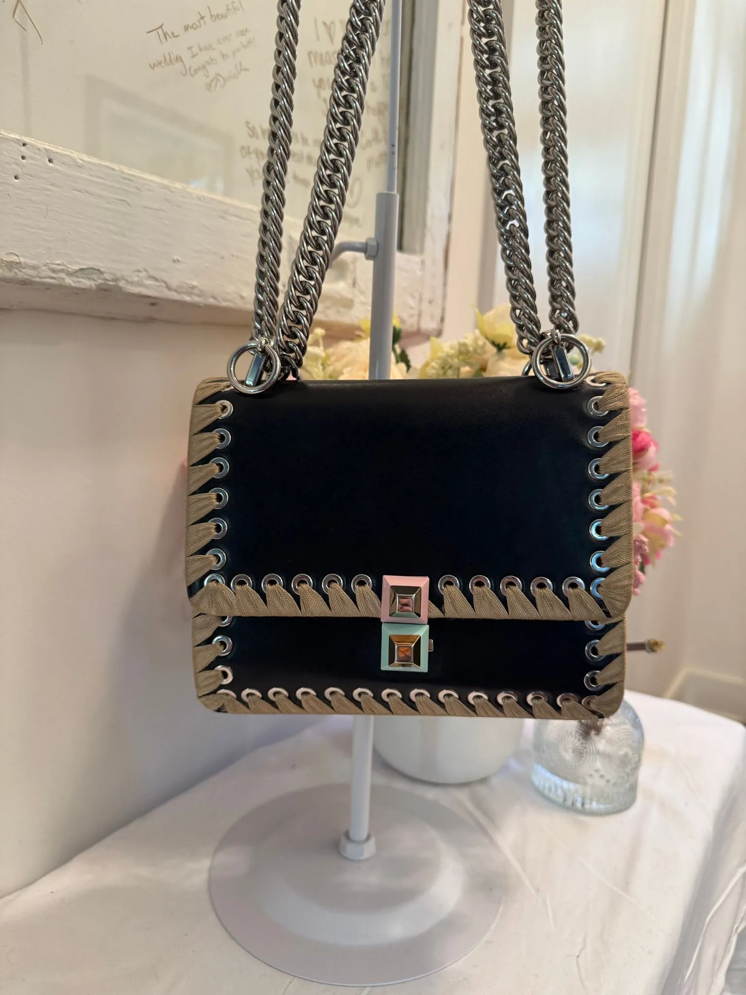 Authenticated Black Fendi Khan Mini — pre-owned luxury designer bag | LaceLuxx