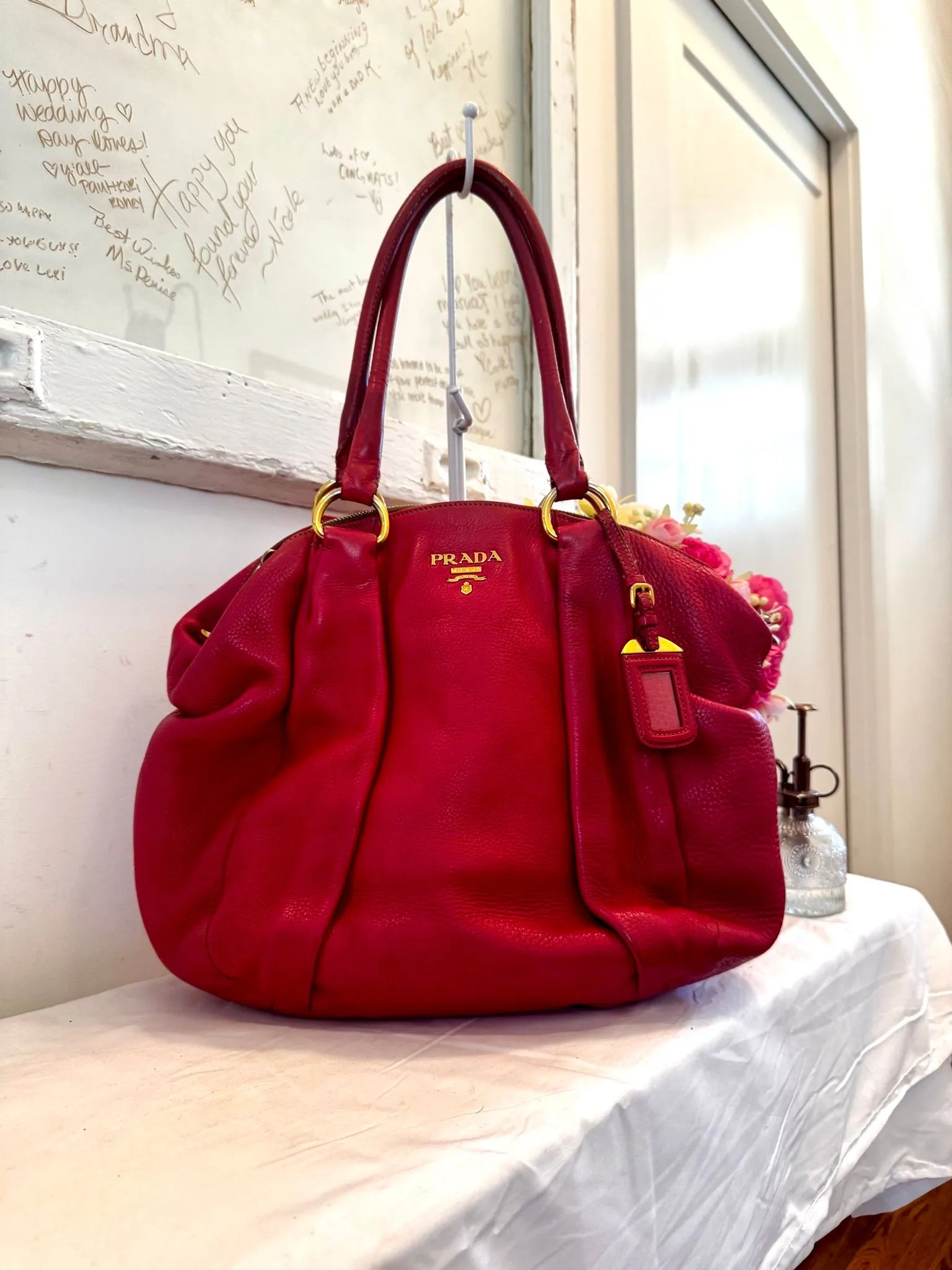 Authenticated Pink Prada Shoulder Bag — pre-owned luxury designer bag | LaceLuxx