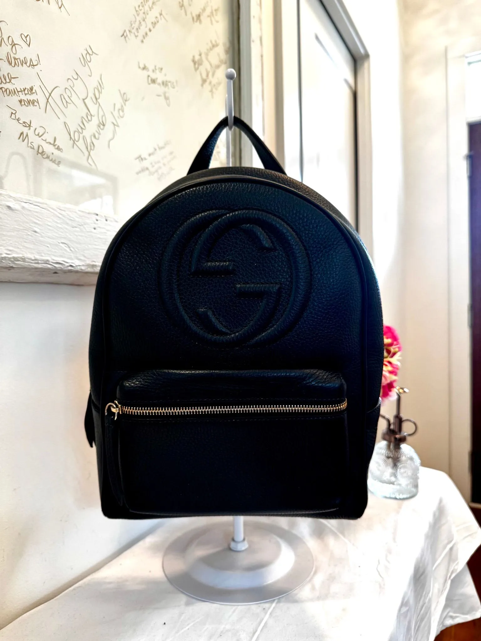 Authenticated Black Gucci Soho Backpack — pre-owned luxury designer bag | LaceLuxx