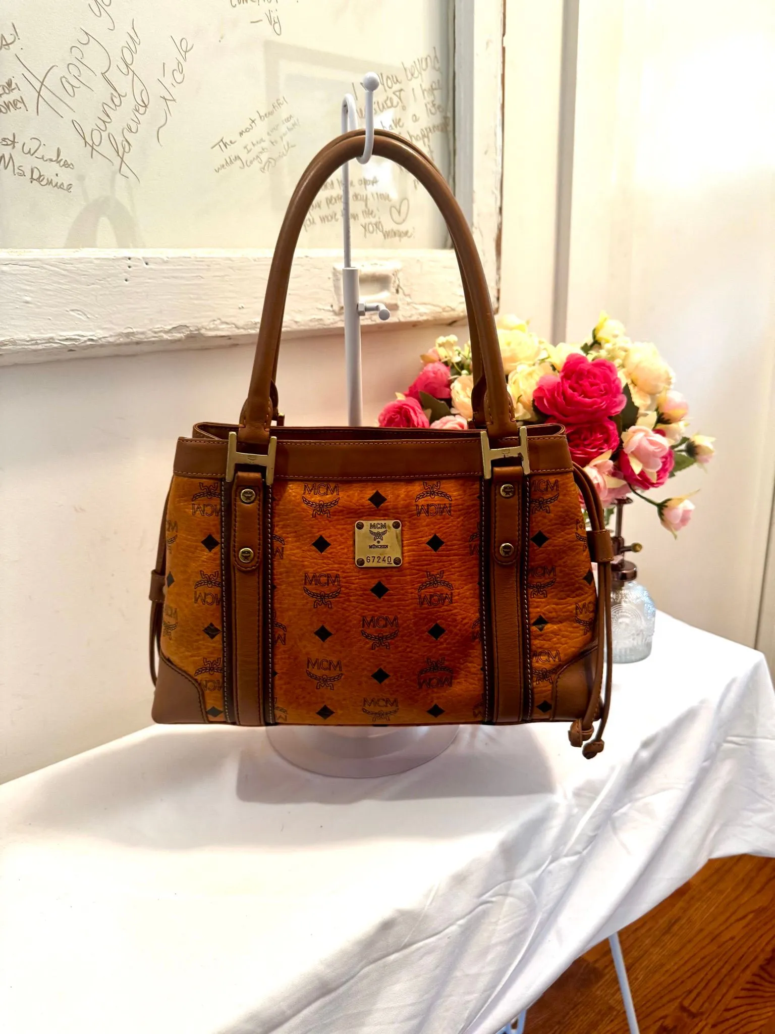 Authenticated Cognac and Caramel MCM Shoulder Bag - Limited Edition — pre-owned luxury designer bag | LaceLuxx