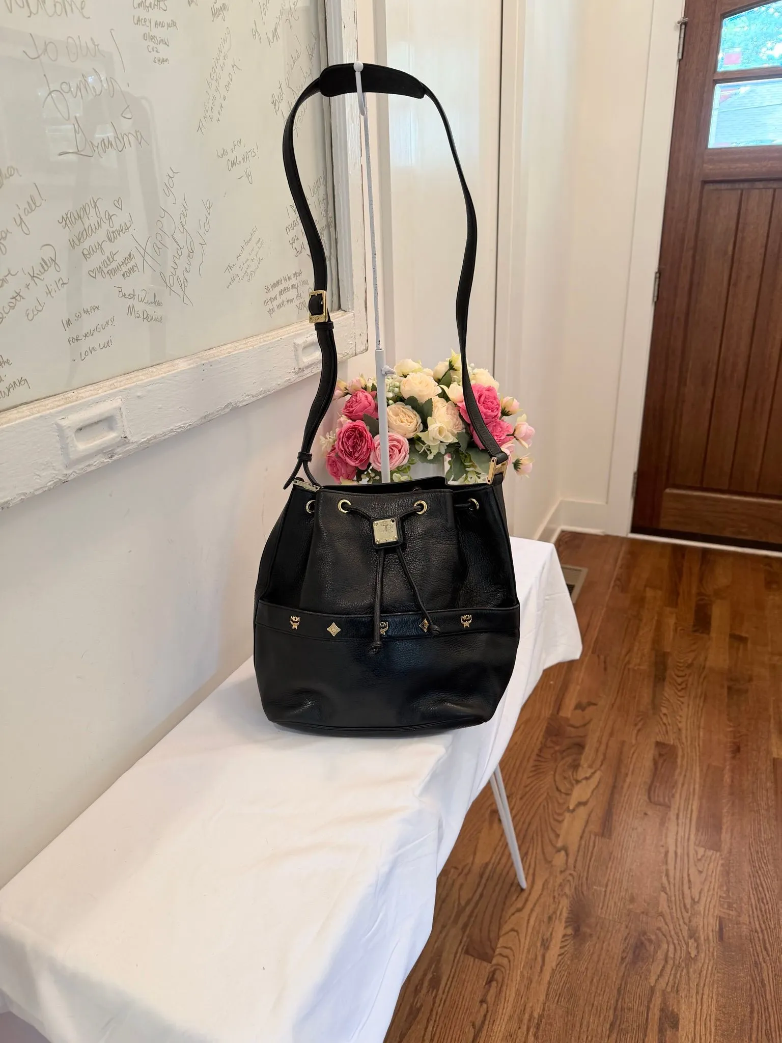 Authenticated Black MCM Bucket Bag Crossbody — pre-owned luxury designer bag | LaceLuxx