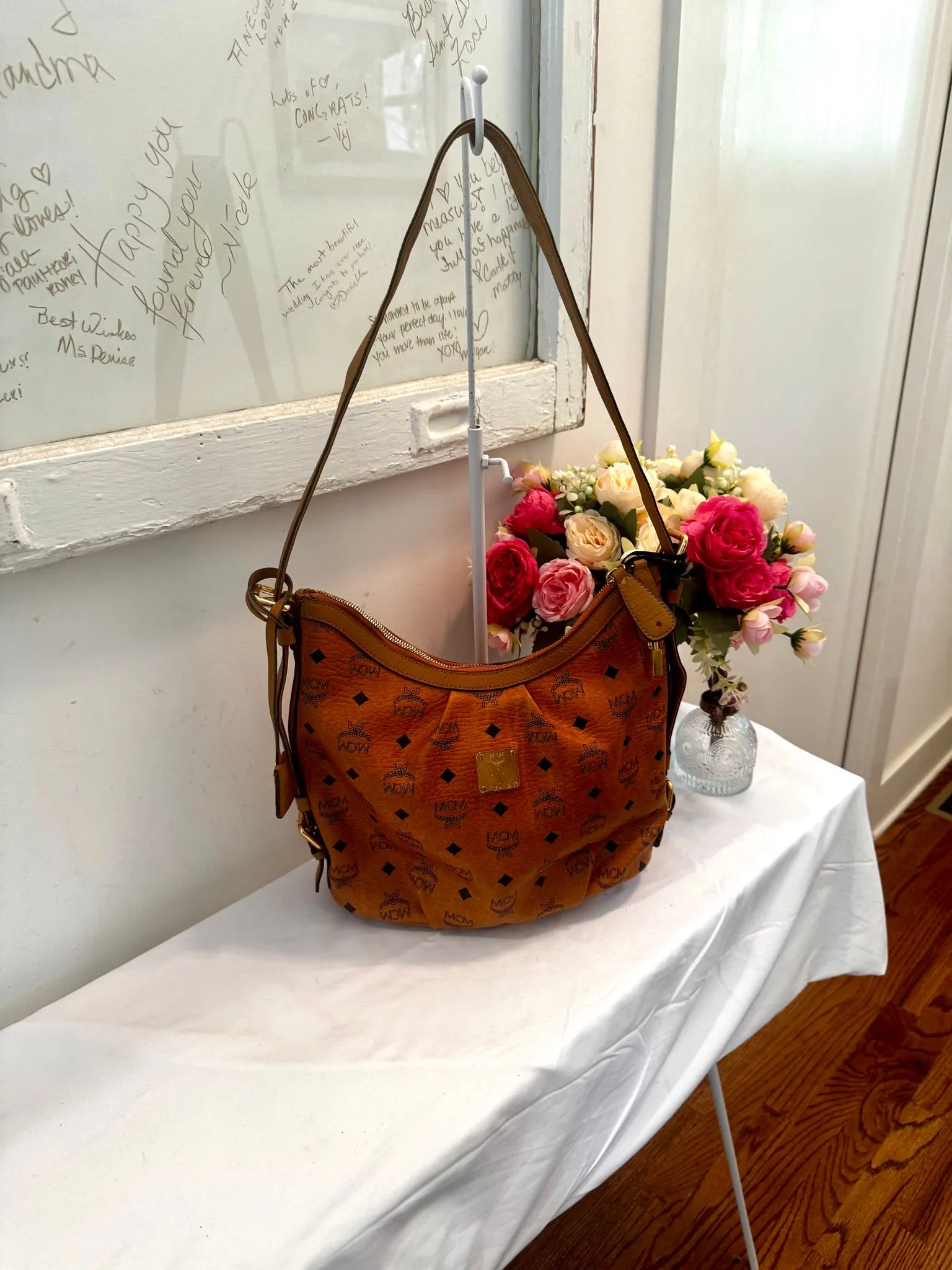 Authenticated Cognac MCM Hobo Bag — pre-owned luxury designer bag | LaceLuxx