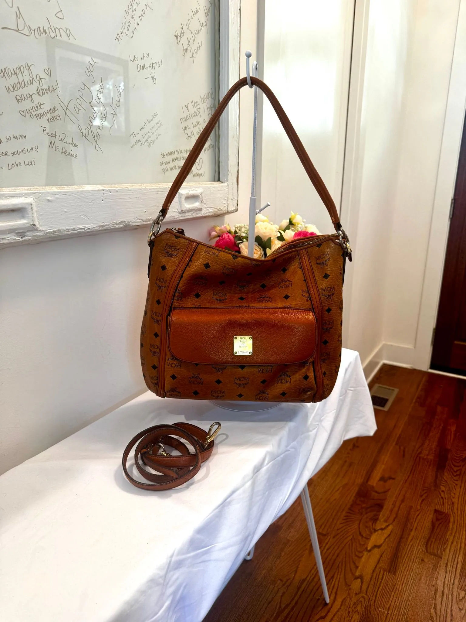 Authenticated Cognac MCM Hobo 2Way — pre-owned luxury designer bag | LaceLuxx