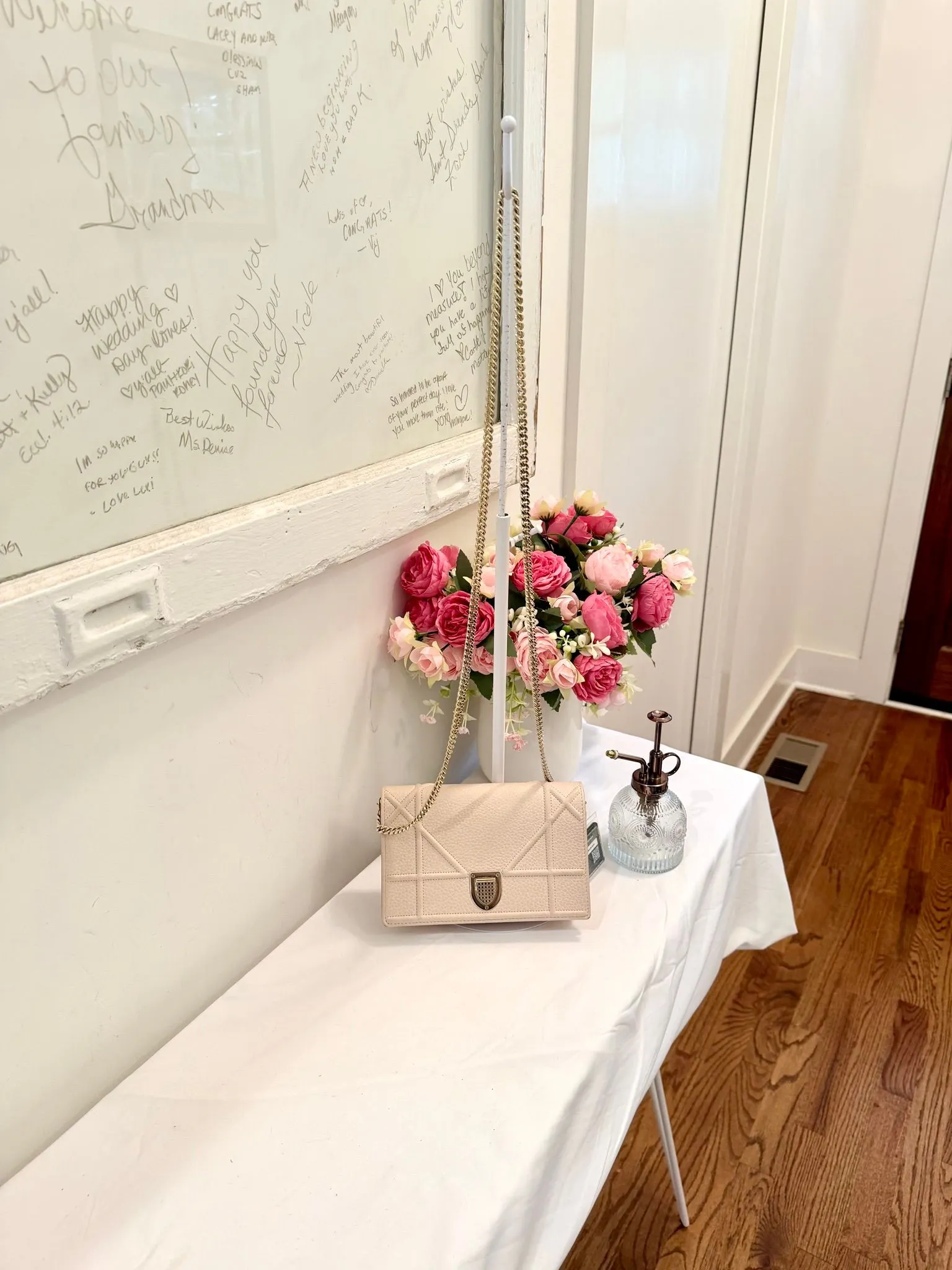 Authenticated Blush Pink Dior Diorama WOC Crossbody — pre-owned luxury designer bag | LaceLuxx