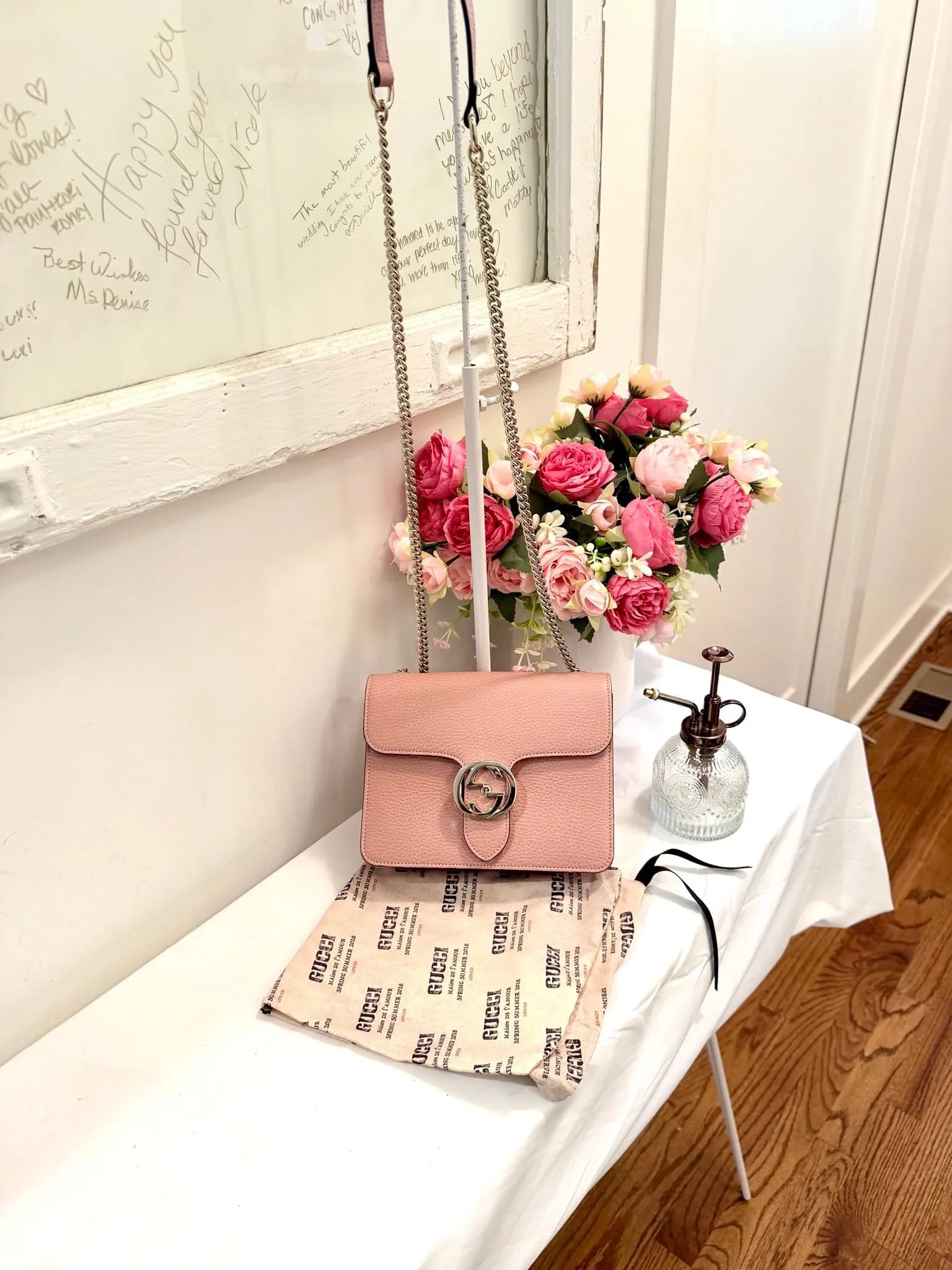 Authenticated Light Pink Gucci Interlocking — pre-owned luxury designer bag | LaceLuxx