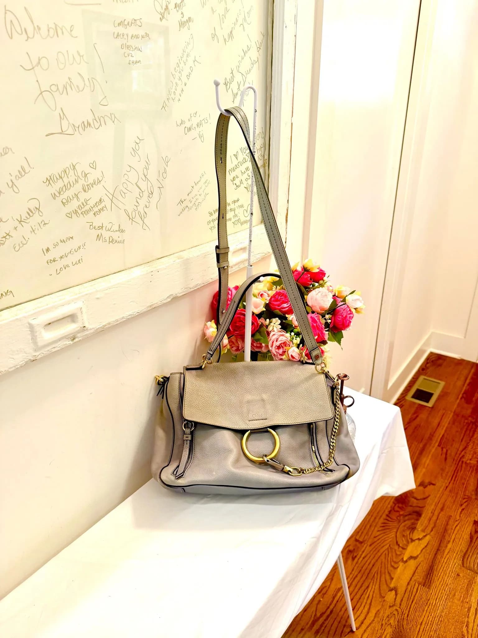 Authenticated Soft Blue Chloe Faye Day Bag Shoulder Bag / Crossbody — pre-owned luxury designer Chloé bag | LaceLuxx
