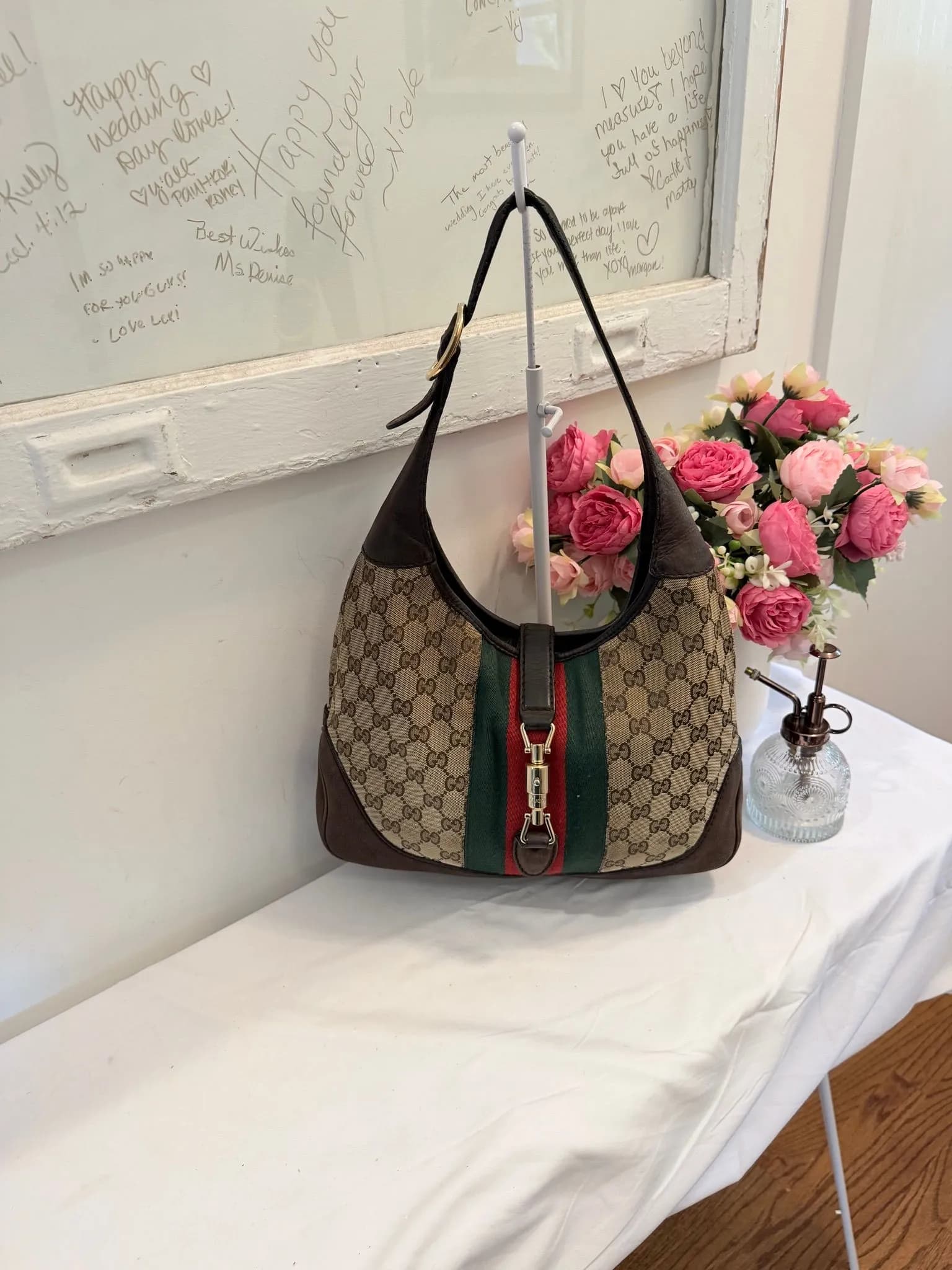 Authenticated Gucci Jackie 1961 GG Shoulder Bag — pre-owned luxury designer bag | LaceLuxx
