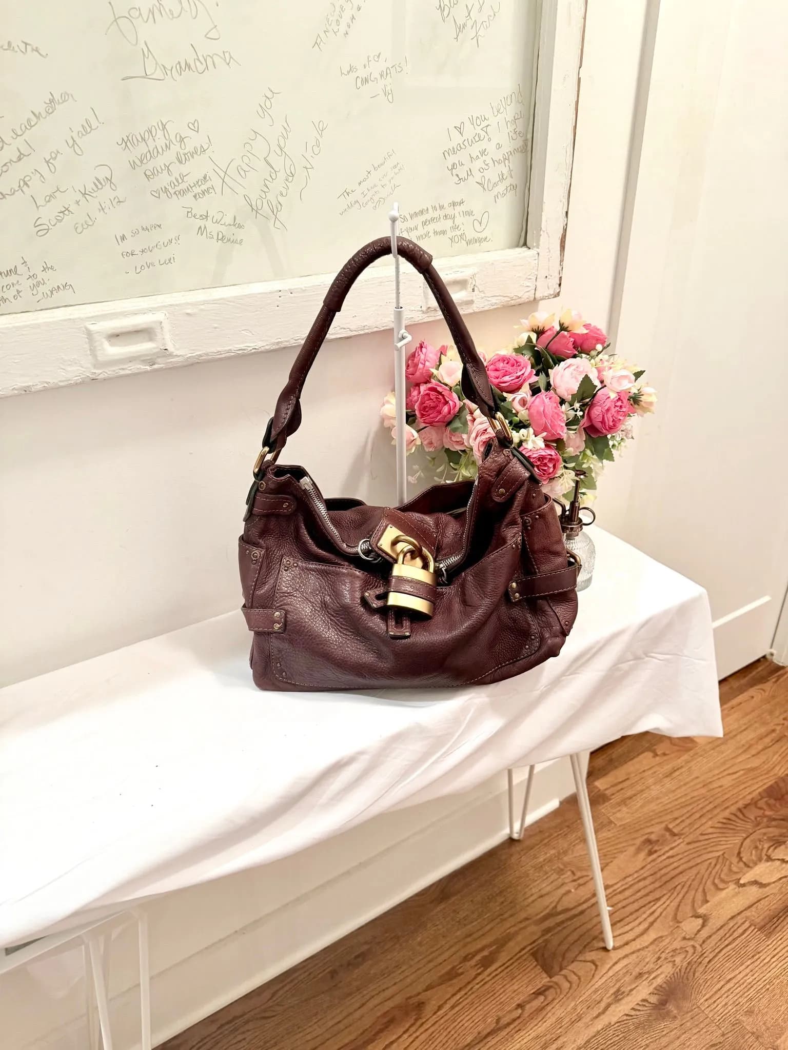 Authenticated Chocolate Brown Chloe Paddington Shoulder Bag with Gold Hardware — pre-owned luxury designer Chloé bag | LaceLuxx