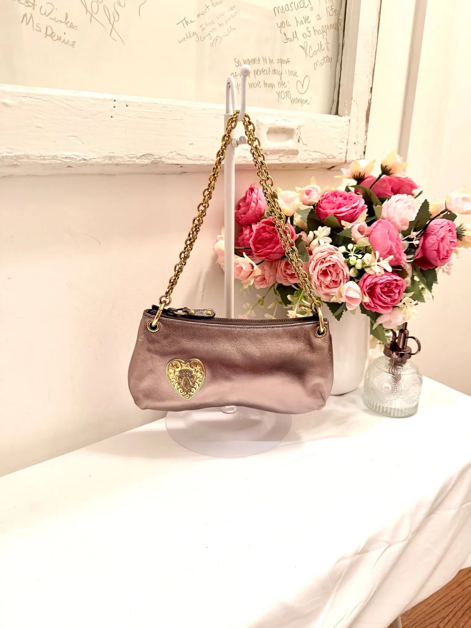 Authenticated Bronze Gucci Hysteria Shoulder Bag — pre-owned luxury designer bag | LaceLuxx