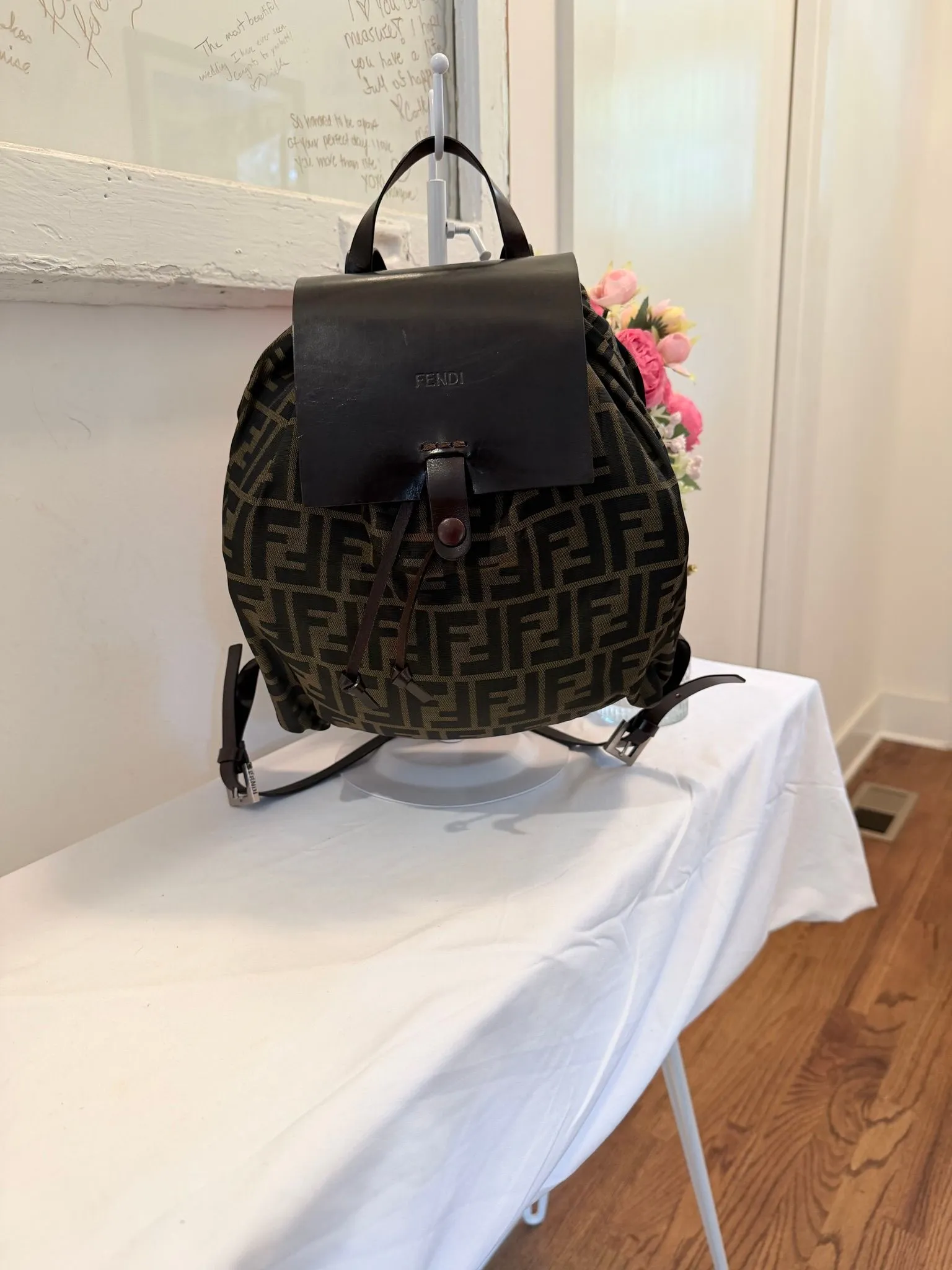 Authenticated Fendi Zucca Canvas Backpack — pre-owned luxury designer bag | LaceLuxx