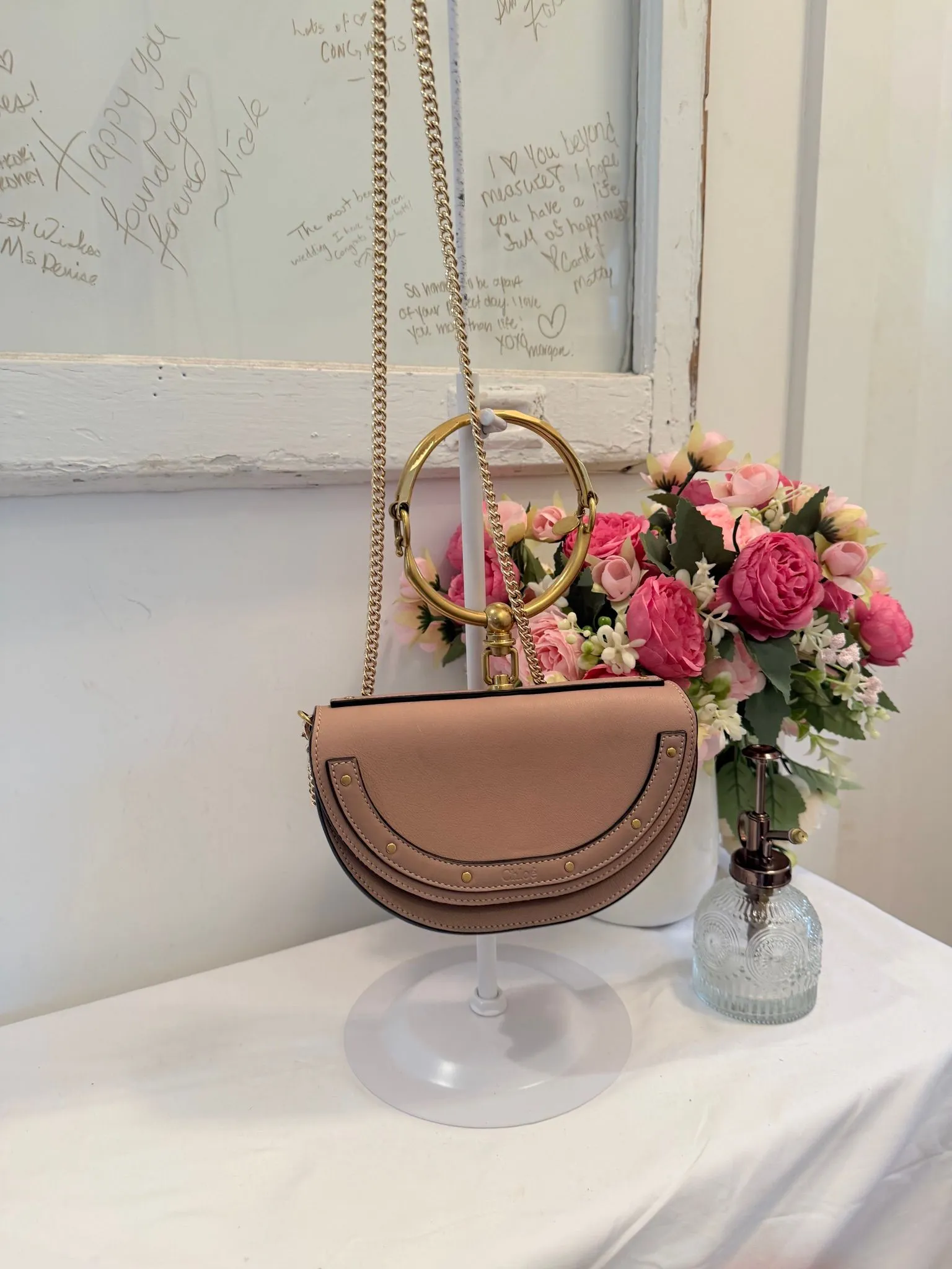 Authenticated Light Pink Chloe Nile Mini with Gold Hardware — pre-owned luxury designer Chloé bag | LaceLuxx