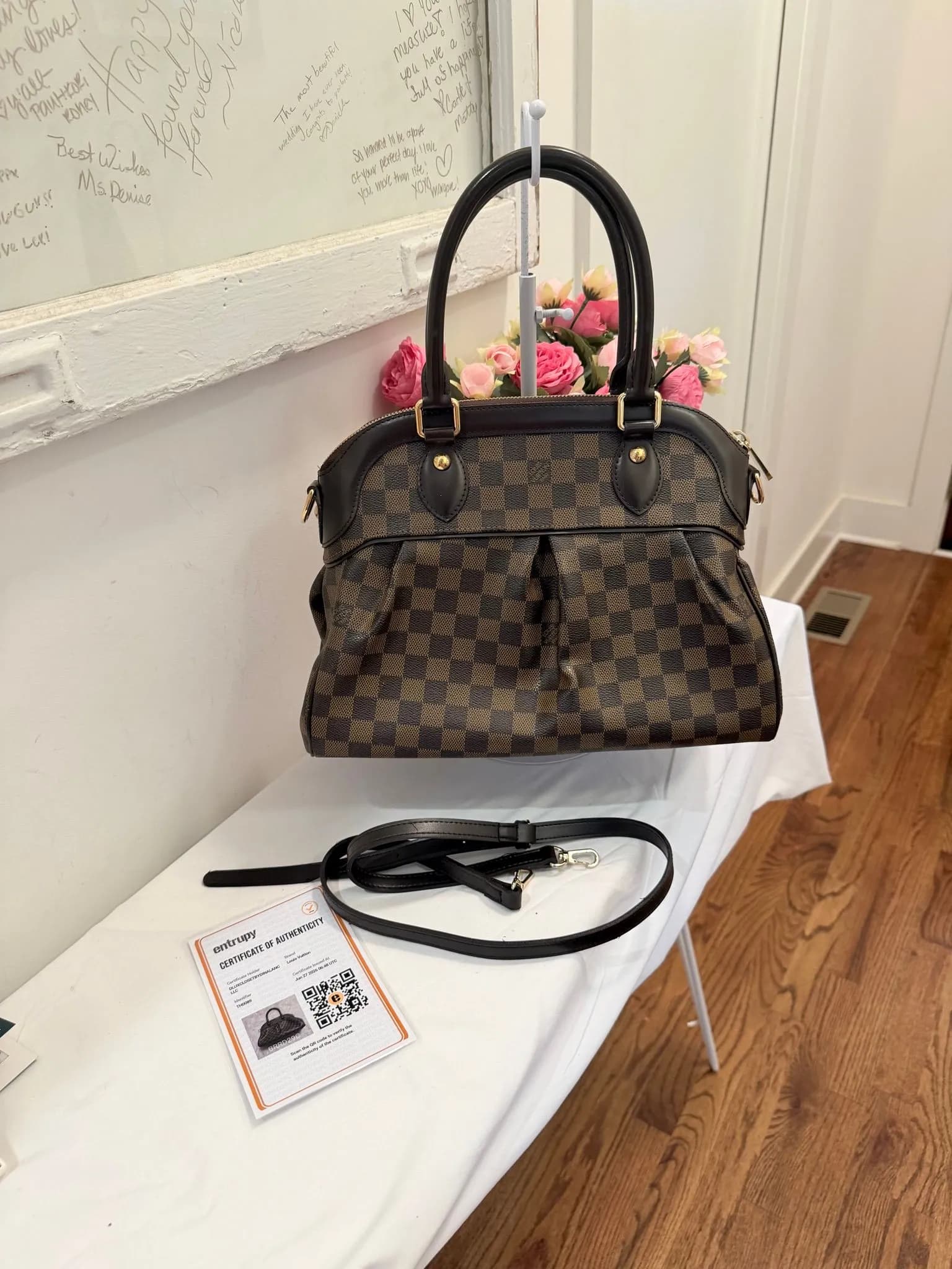 Authenticated Louis Vuitton Damier Ebene Trevi — pre-owned luxury designer bag | LaceLuxx
