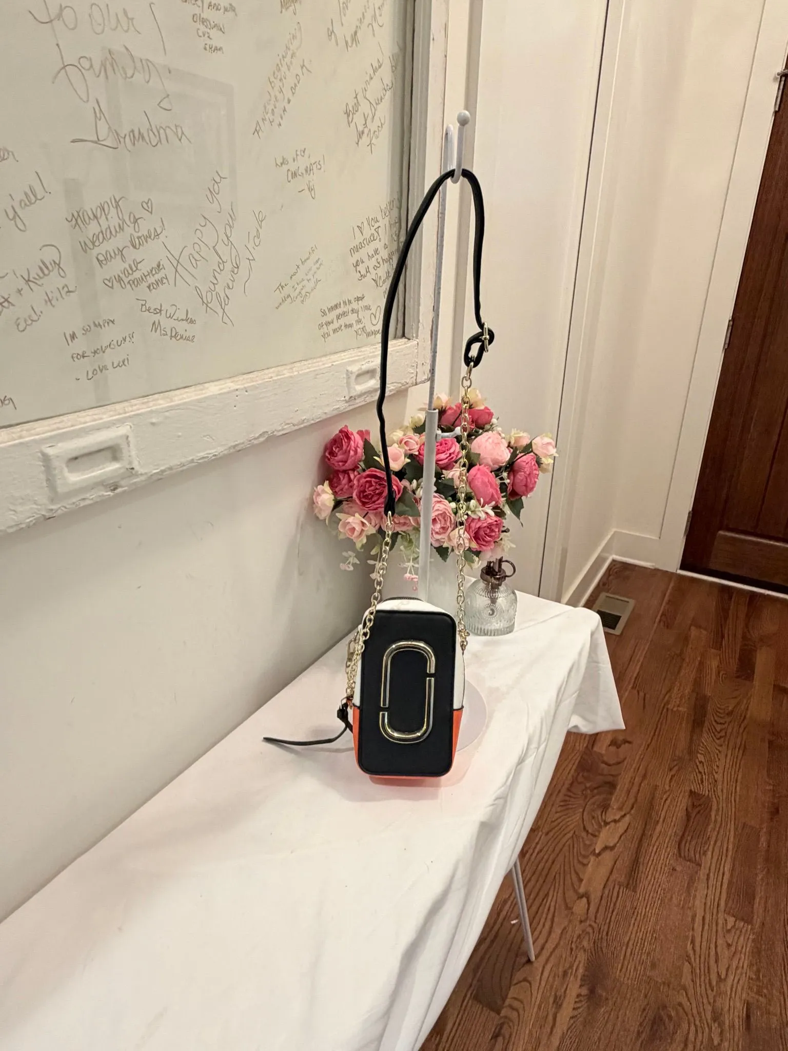 Authenticated Black Cream and Red Marc Jacobs Crossbody — pre-owned luxury designer Marc Jacobs bag | LaceLuxx