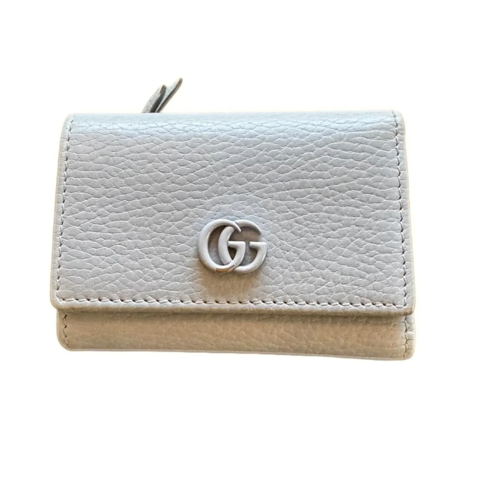 Authenticated Gucci Blue Double GG Tri-Fold Wallet — pre-owned luxury designer bag | LaceLuxx